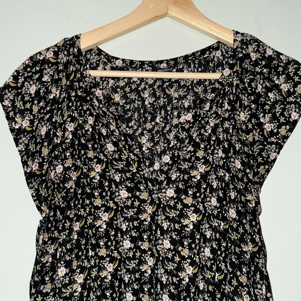 J. Crew Mercantile Floral Black Maxi Dress - Picture 5 of 6